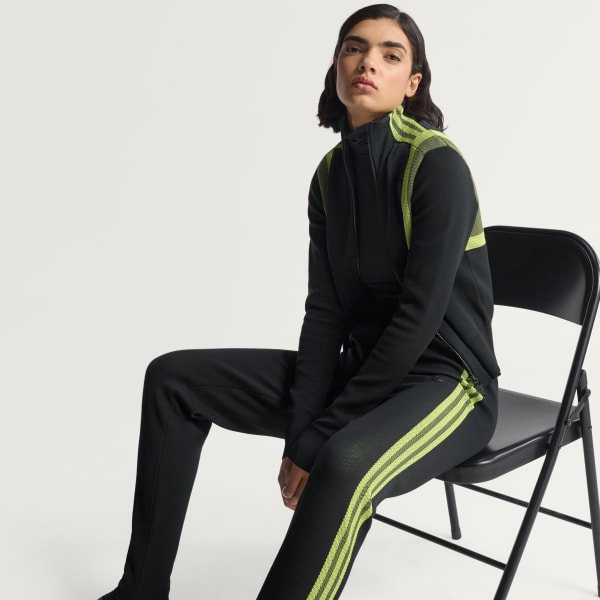 สีดำ กางเกงแทรคแบบถัก