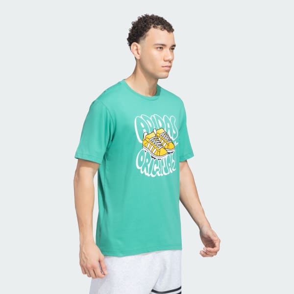 Green adidas Originals Trefoil Shoe Tee