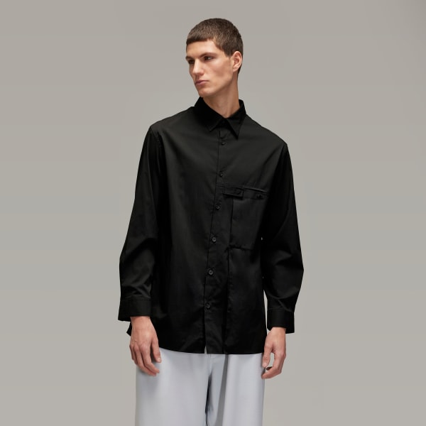 Negro Camisa Y-3 Shirt Bolsillos Plegados