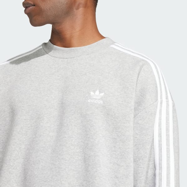 韓国[adidas] オーバーサイズ クルーネック スウェット シャツ アディダス アディカラー オーバーサイズ クルーネック
