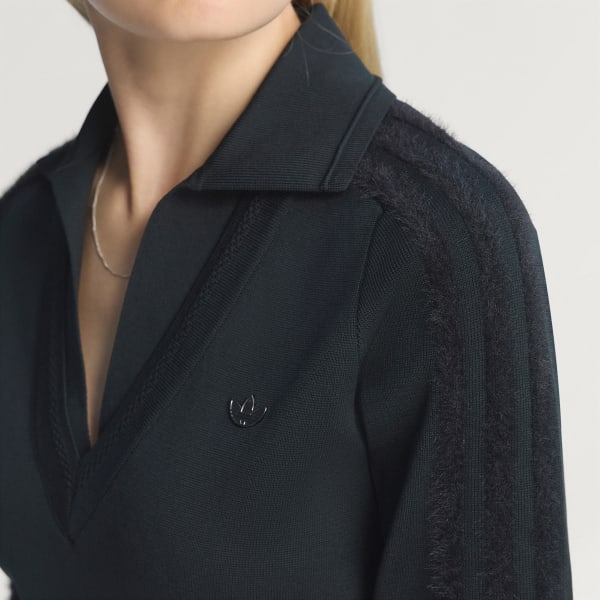 Negro Vestido manga larga con cuello