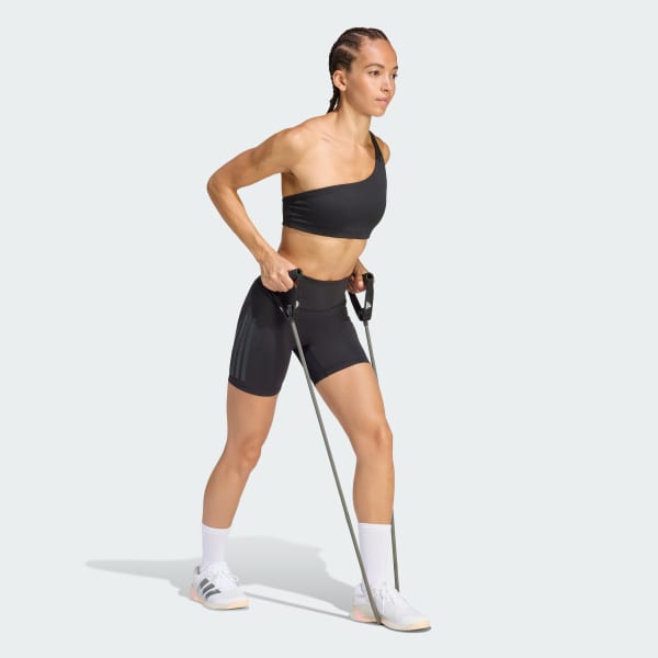 Svart Optime Workout 3-Stripes Short Tights