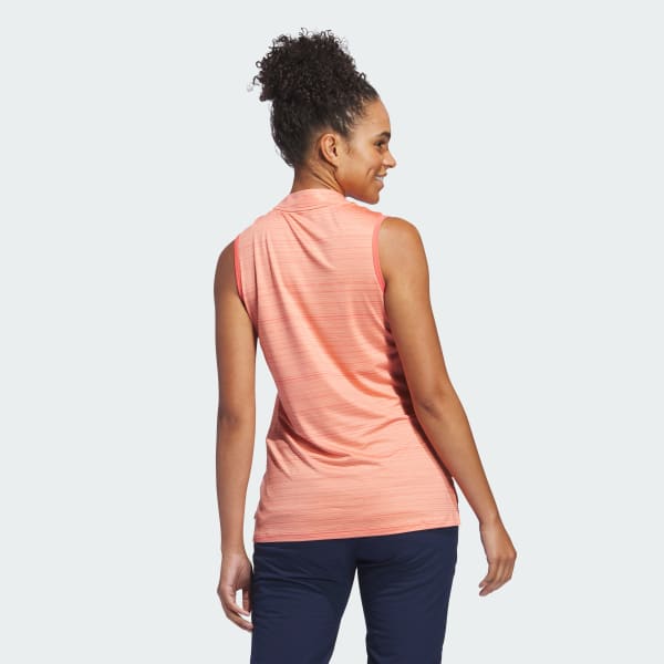 Red Ultimate365 Stripe Sleeveless Polo Shirt