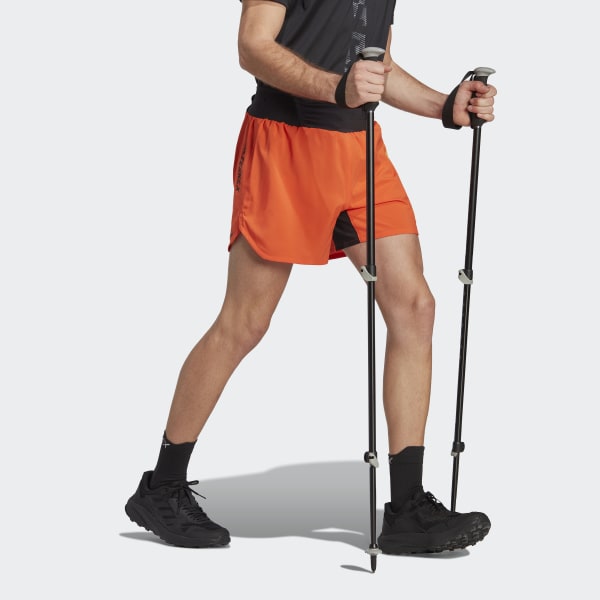 Orange Terrex Agravic Trail Running shorts