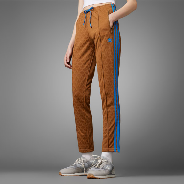 Adidas Originals 'Adicolor 70s' Flared Trousers In Brown for Women