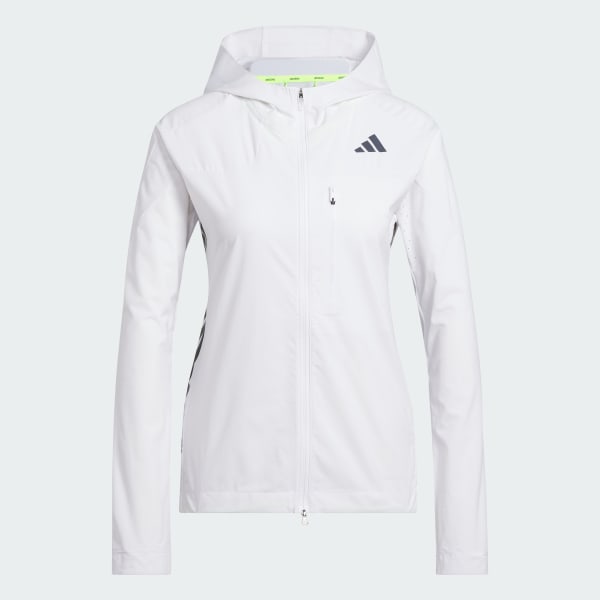 สีขาว เสื้อแจ็คเก็ตสำหรับวิ่ง Adizero