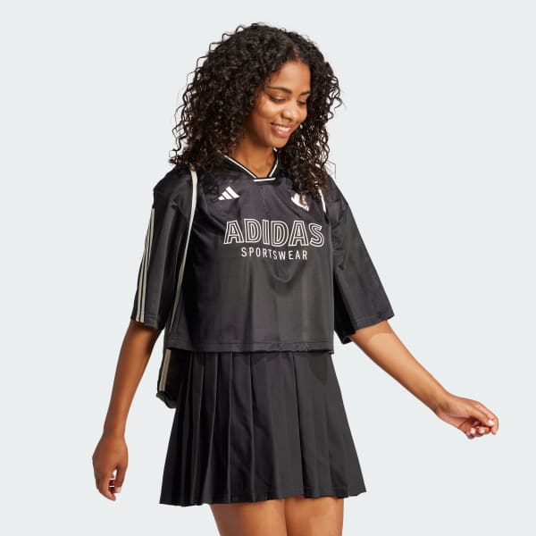 zwart Tiro Cut 3-Stripes Oversized Jersey