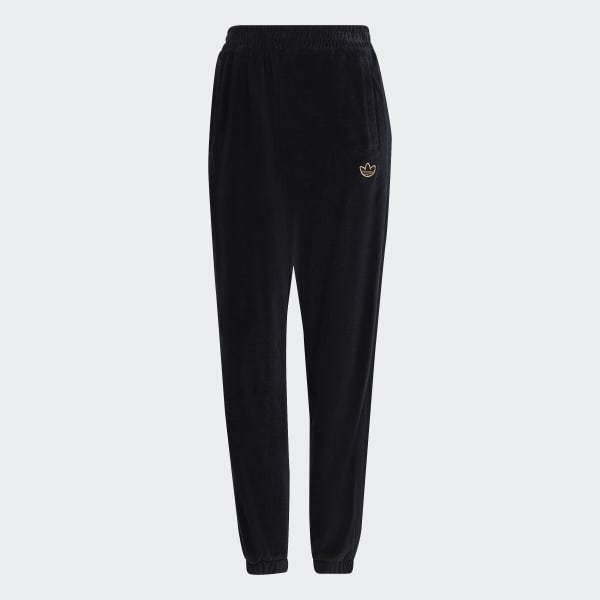 adidas Cuffed Pants in Cozy Velour Melange Black adidas Singapore