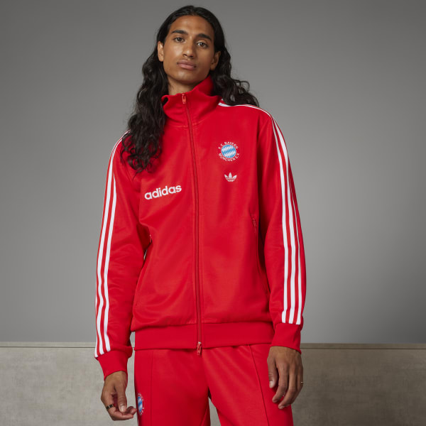 Adidas beckenbauer tracksuit red deals