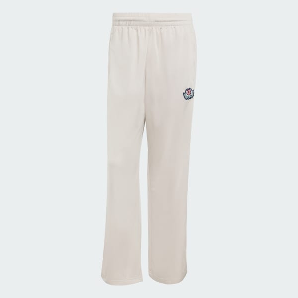 Beige Varsity Open Hem Loose Pants