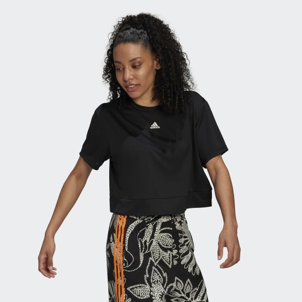 Black AEROREADY Studio Loose Crop T-Shirt CT354