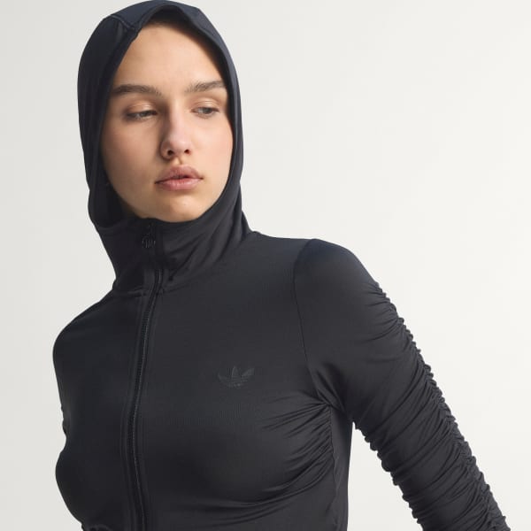 Preto Camisola com franzido