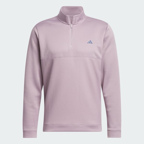 バーディ adidas Men's Golf Ultimate365 Textured Quarter-Zip Top - Purple