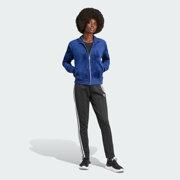 Adidas navy velour shop tracksuit womens