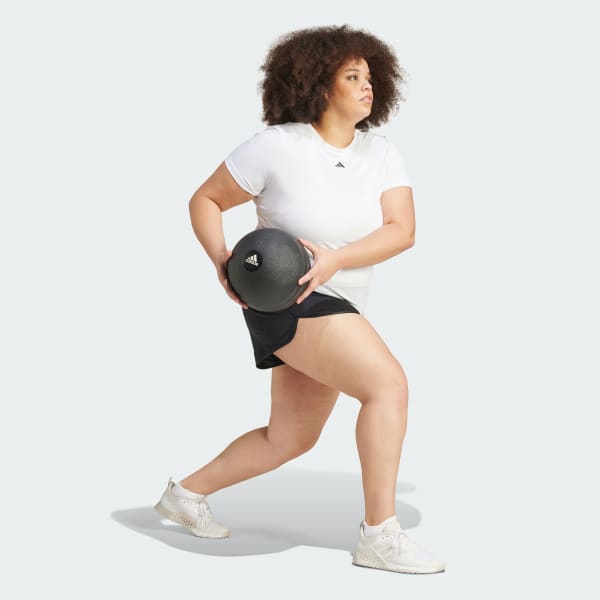 Preto Calções de Malha com Cintura Subida Pacer Essentials (Plus Size)