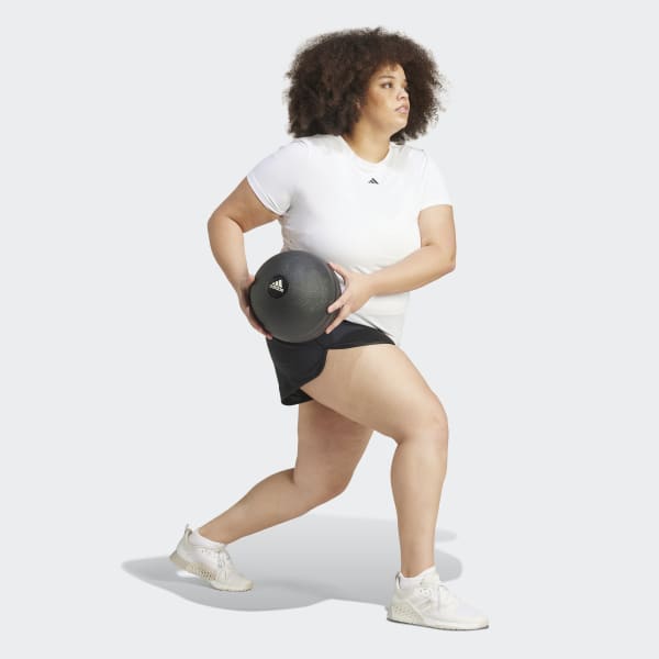 adidas Pacer Essentials Knit High-Rise Shorts (Plus Size