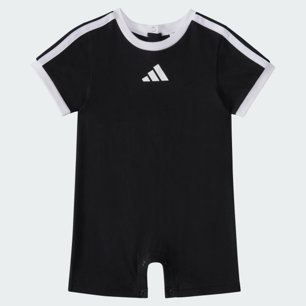 Short Sleeve 3-Stripes Logo Romper