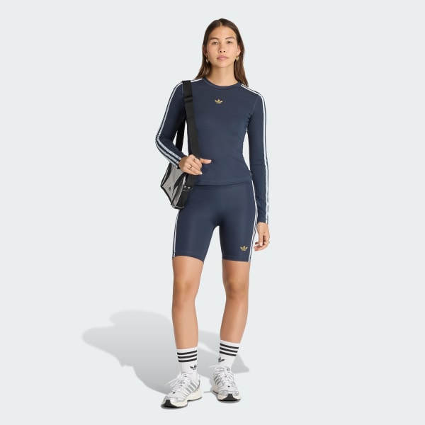 Azul T-shirt de MANGA COMPRIDA 3 STRIPES