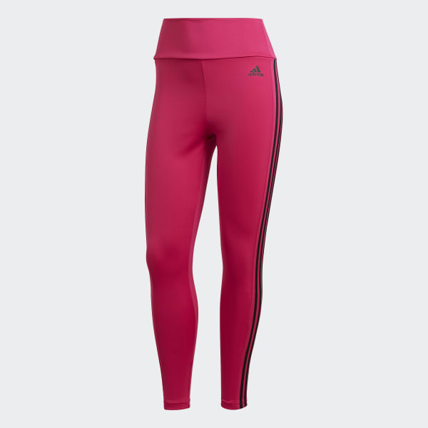 Legging Algodão Vibrante Estampada 3-Stripes - Rosa adidas