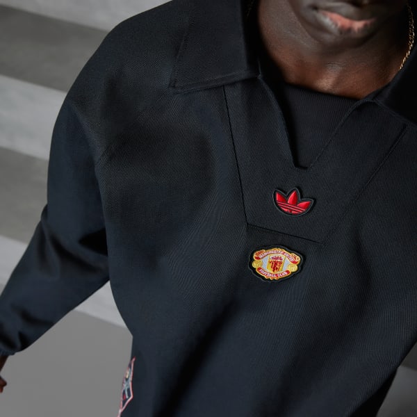 Svart Manchester United Terrace Icons Drill Overdel