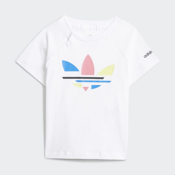 White Adicolor Shorts and Tee Set