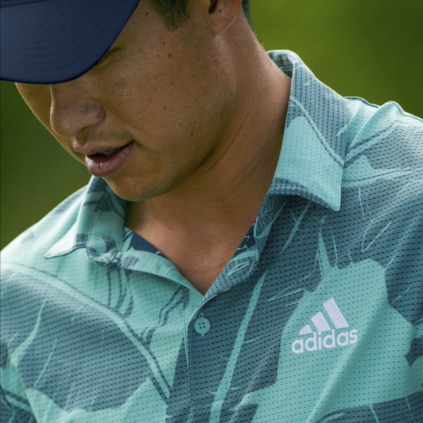 adidas Vibes Print Golf Polo Shirt - Turquoise | adidas Singapore