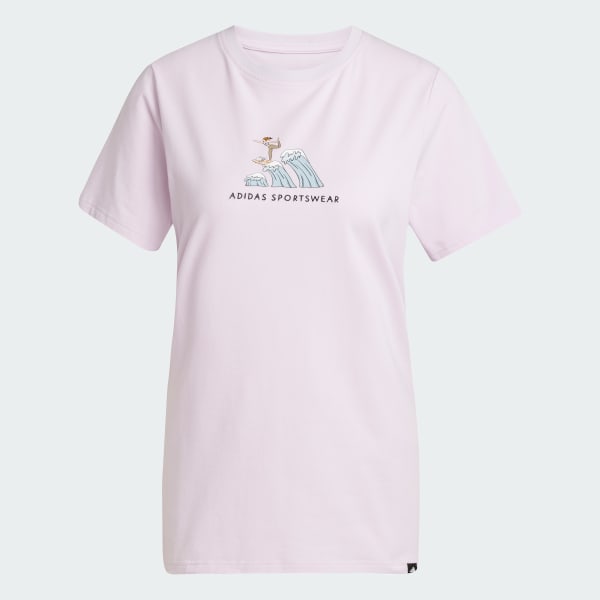 Morado Camiseta Codes Doodle Surf Estampada