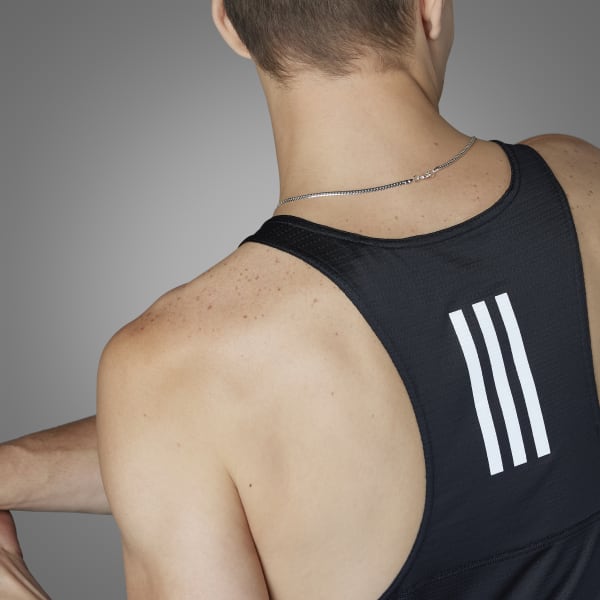 adidas Own the Run Singlet - Black | Free Shipping with