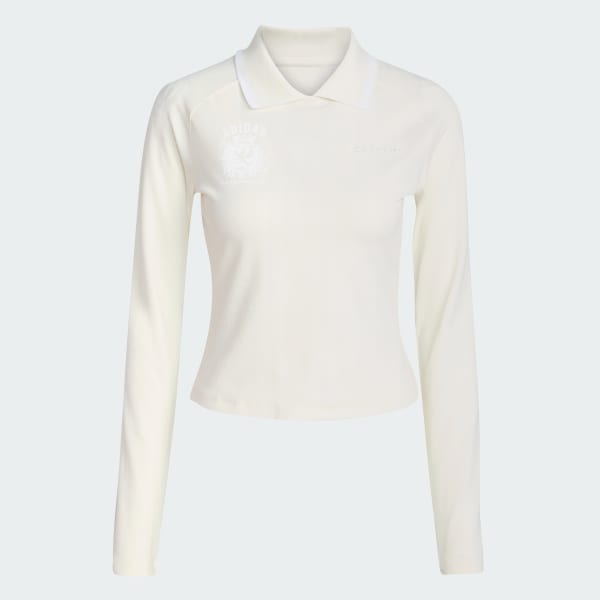 Hvid Long-Sleeve Crest T-shirt