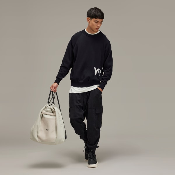Black Y-3 Classic Knit Crew Sweater