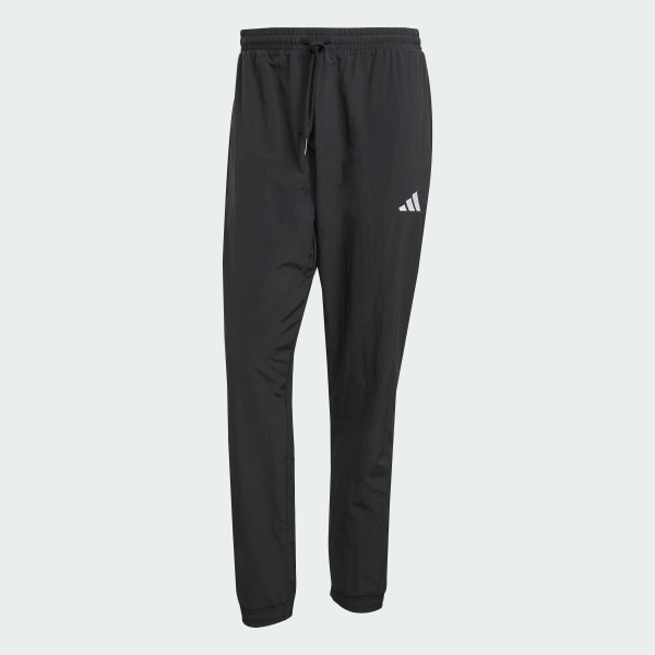 Preto Calça de tecido itens essenciais com logotipo pequeno