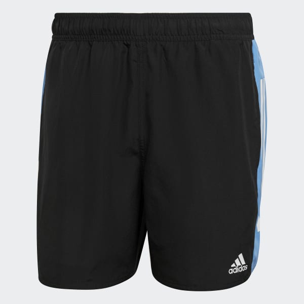 Black Short Length Colorblock 3-Stripes Swim Shorts DI519