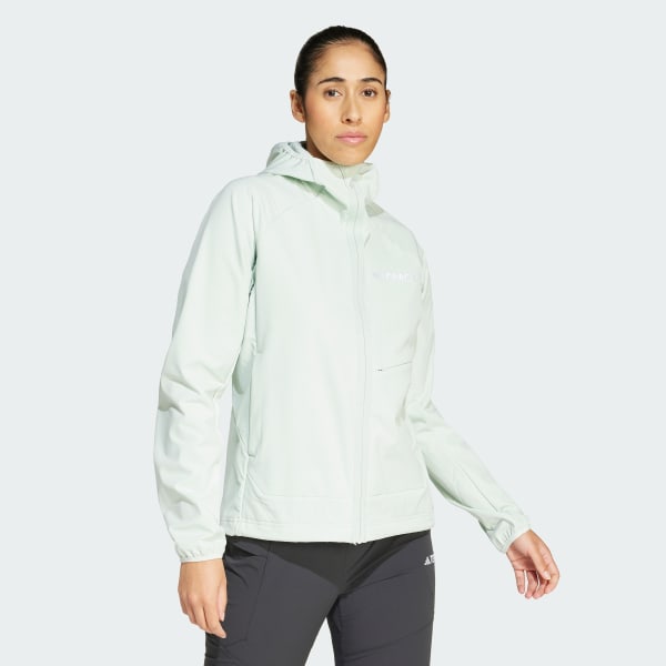 adidas Terrex Xperior Softshell Fleece Hooded Jacket - Green