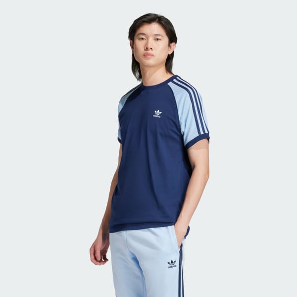adidas Colourblocked 3 Streifen T Shirt Blau adidas Deutschland