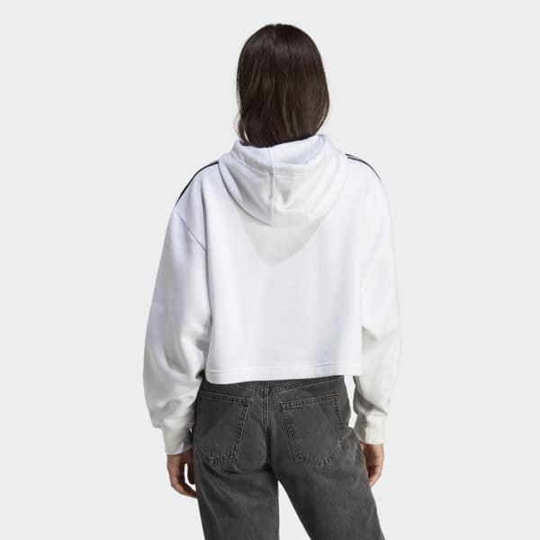 Blanc Sweat-shirt à capuche Adicolor Classics Crop