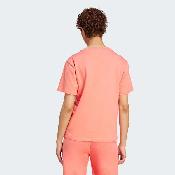 Rosa Camiseta Essentials de algodão com logotipo pequeno.