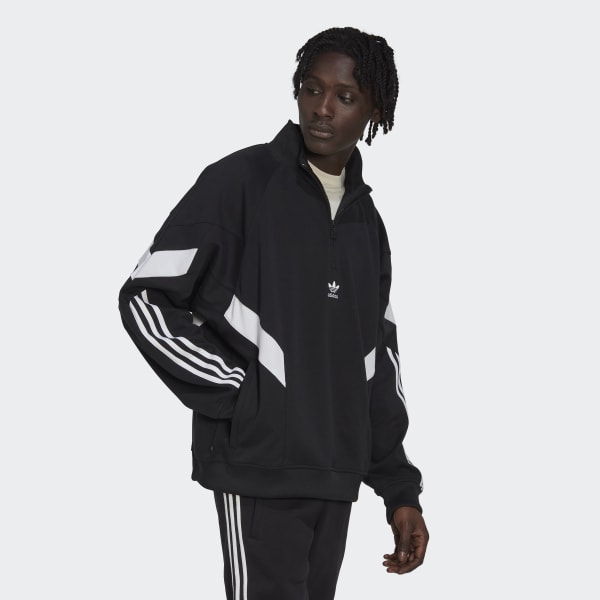 Black adidas Rekive Half-Zip Sweatshirt RB533
