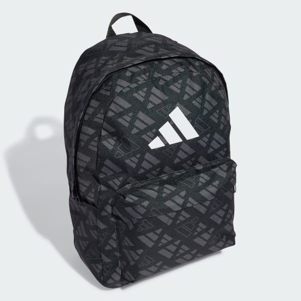 Black Classic Monogram Graphic Backpack