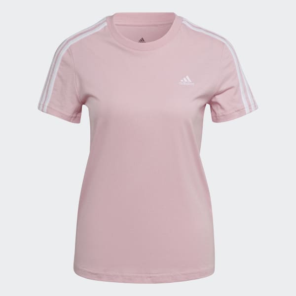 Rosa LOUNGEWEAR Essentials Slim 3-Streifen T-Shirt