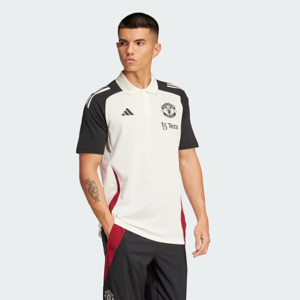 White Manchester United Tiro 24 Polo Shirt