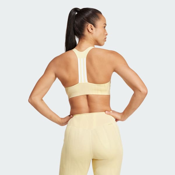 Amarillo Top Deportivo Powerimpact Training 3 Franjas Soporte Medio