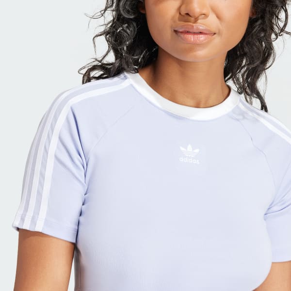 アディダス スリーストライプス 半袖ベビーTシャツ - パープル