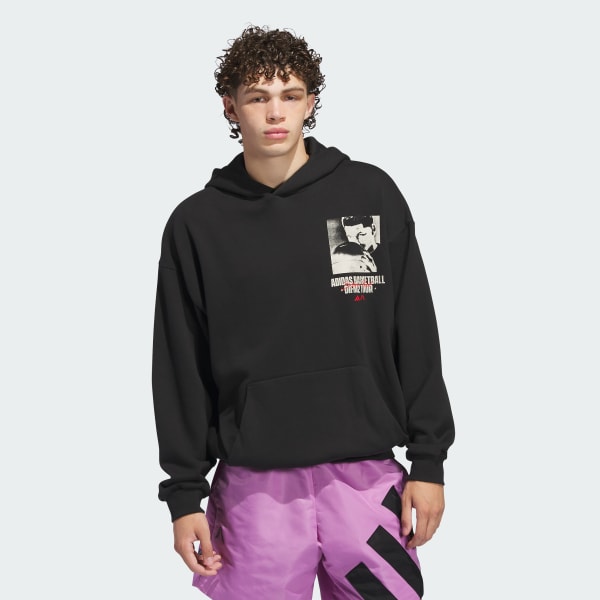 สีดำ เสื้อฮู้ดพิมพ์ลาย Antony Edwards