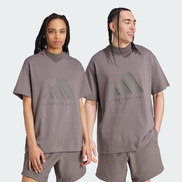 Marron T-shirt_001 adidas Basketball