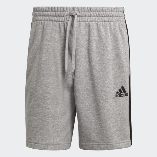 Grey Essentials French Terry 3-Stripes Shorts 28987