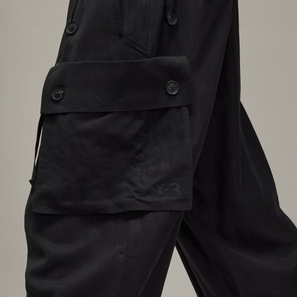 アディダス Y-3 WASHED TWILL CARGO PANTS - ブラック