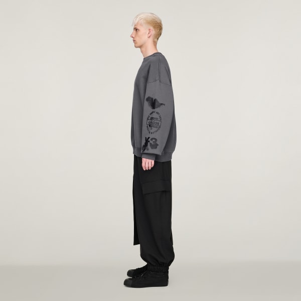 sedá Mikina Y-3 Graphic Crew