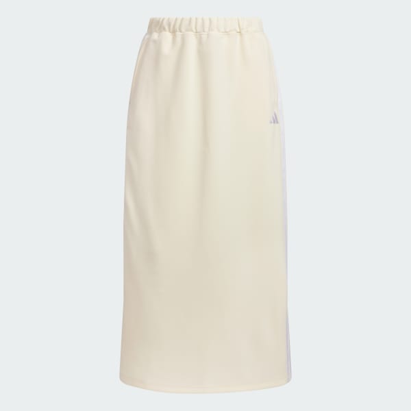 イエロー スリーストライプス ダブルニット Ｉライン スカート