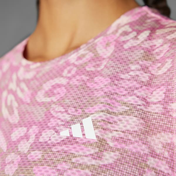 Rosa Playera sin mangas Own the Run CLIMACOOL Tres Franjas