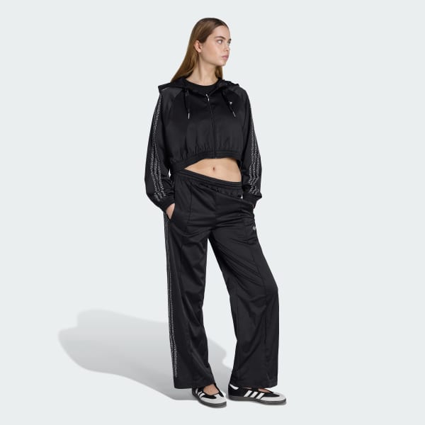 cerná ZKRÁCENÁ MIKINA PEARL NA ZIP